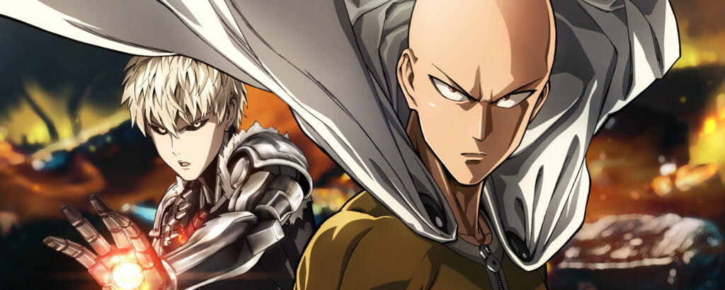 Image showing saitama and genos in action.