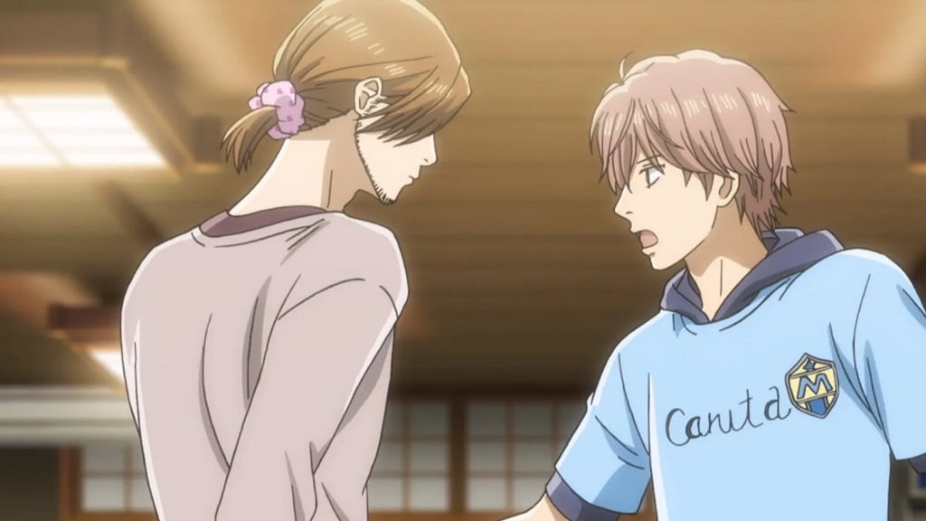 Image showing conversation between two characters. It is one of the top anime of all time.