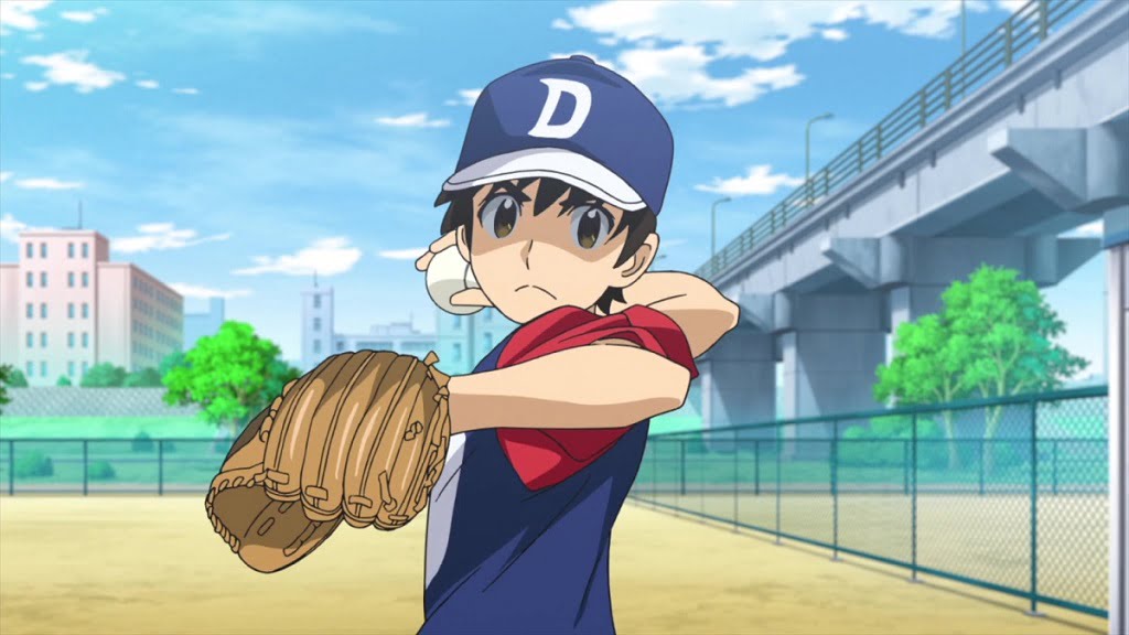 Character from major anime practicing playing baseball. It is one of the top anime of all time.