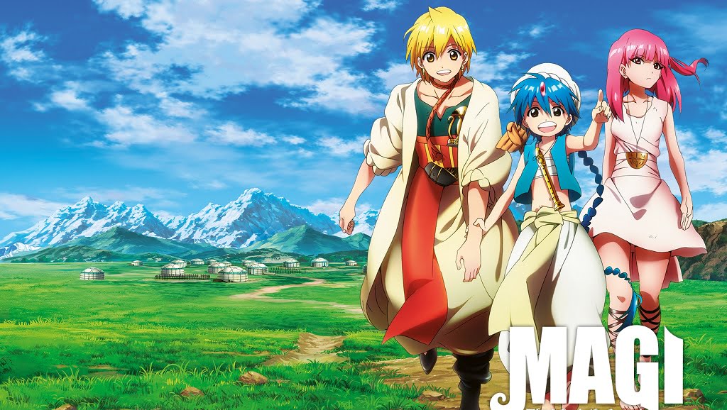 The image shows magi adventure anime